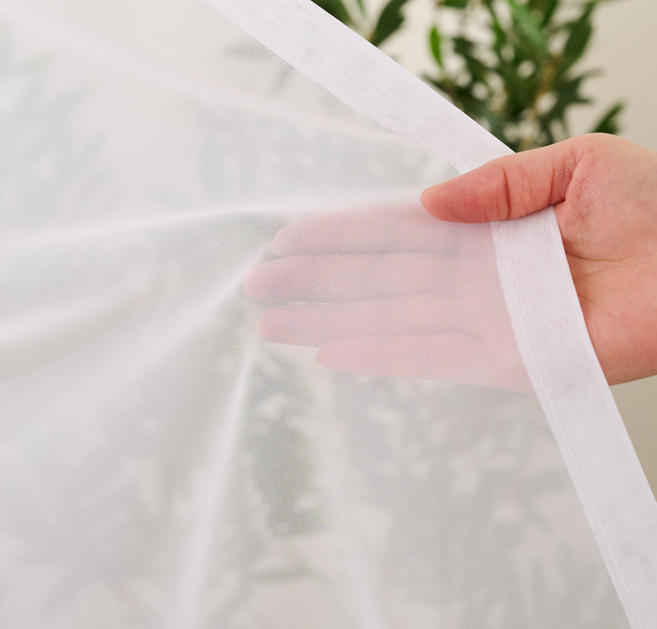 シンプルで美しいシームレス防炎レースカーテン L-1264