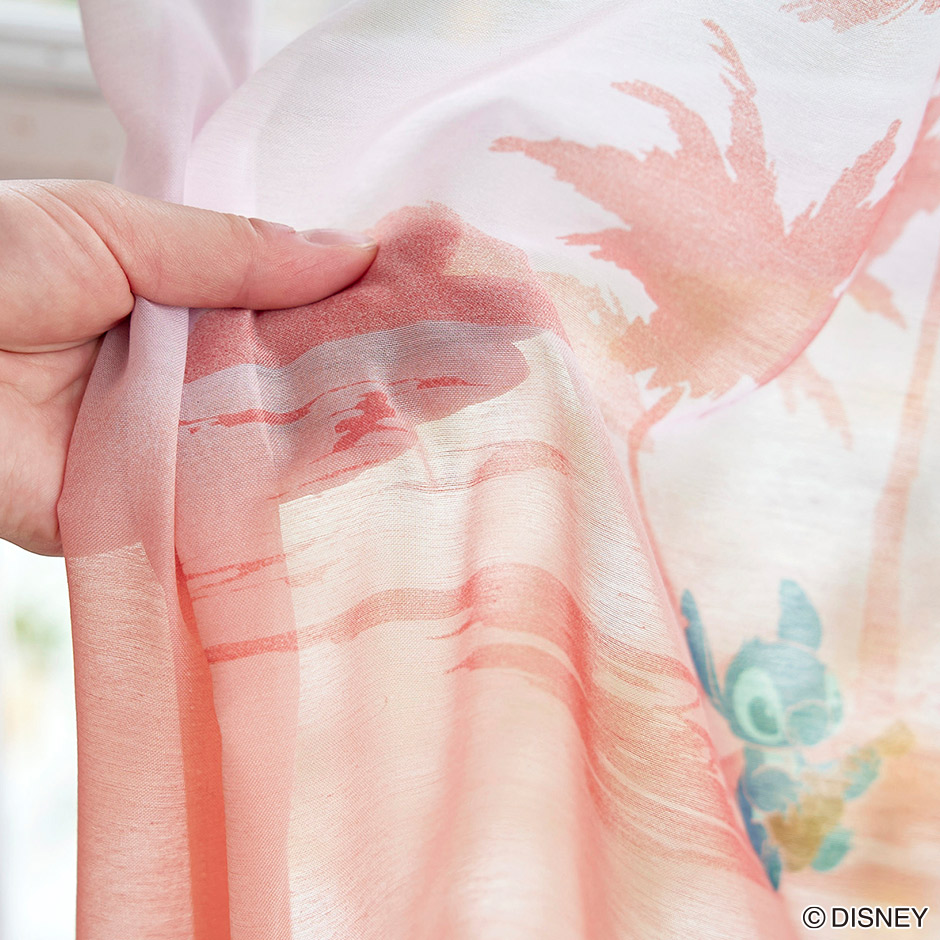 ディズニーレースカーテン　サンセットボイル〔リロ＆スティッチ〕（L-1296)