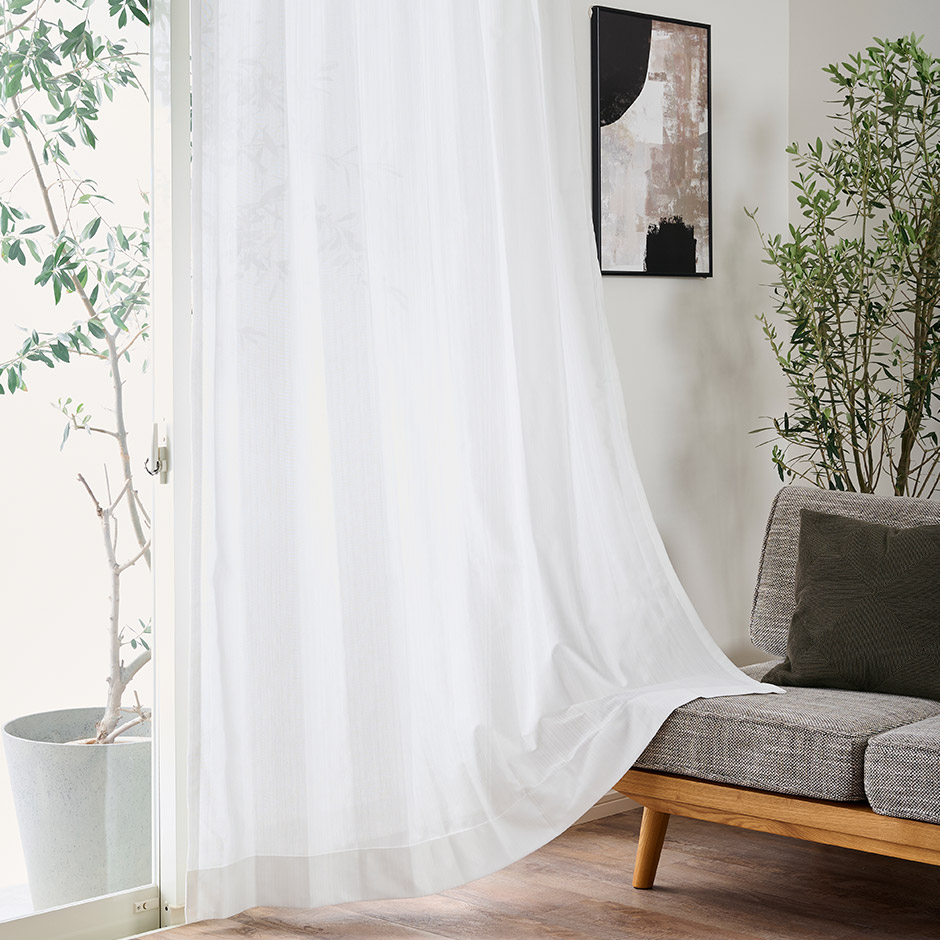 きらめくラメがおしゃれな採光・遮熱・遮像・UVカットレースカーテン L-1259