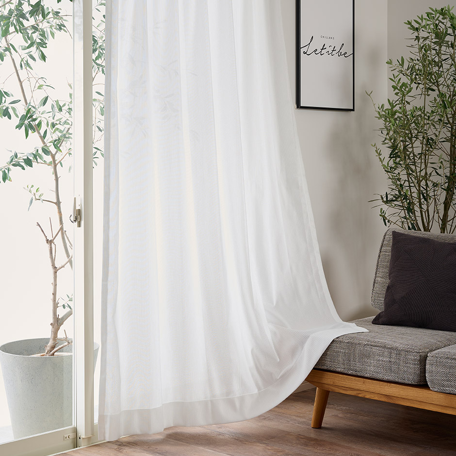 お部屋の不快なにおいに！消臭加工を施した遮熱・遮像・UVカットレースカーテン　L-1723