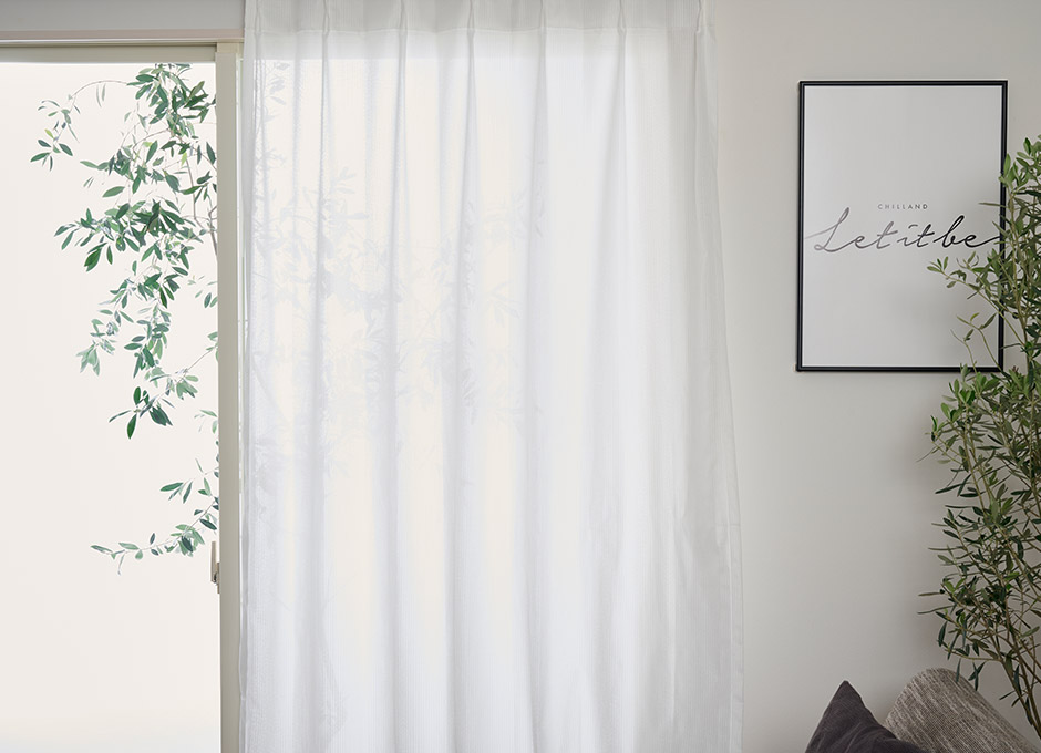 お部屋の不快なにおいに！消臭加工を施した遮熱・遮像・UVカットレースカーテン　L-1723