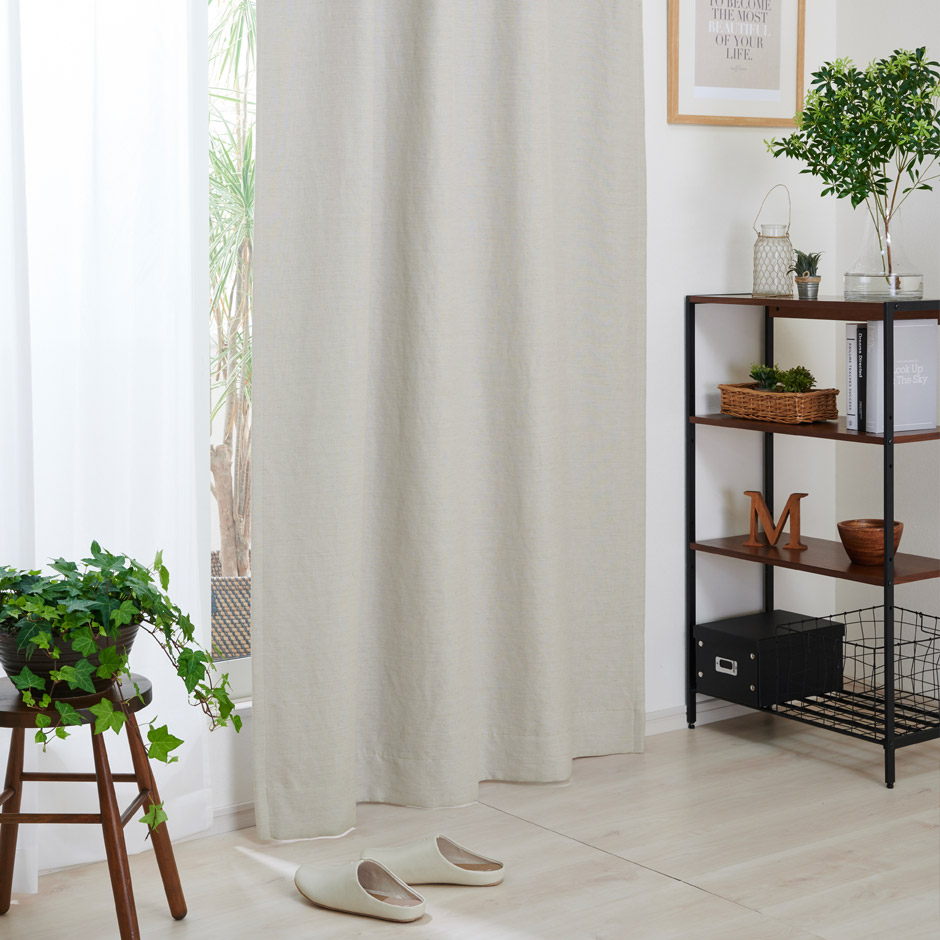まるでリネンのようなナチュラルな2級遮光カーテン FP0112P