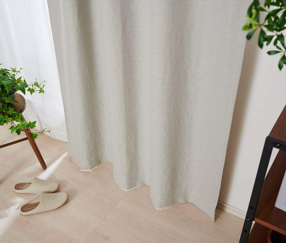 まるでリネンのようなナチュラルな2級遮光カーテン FP0112P