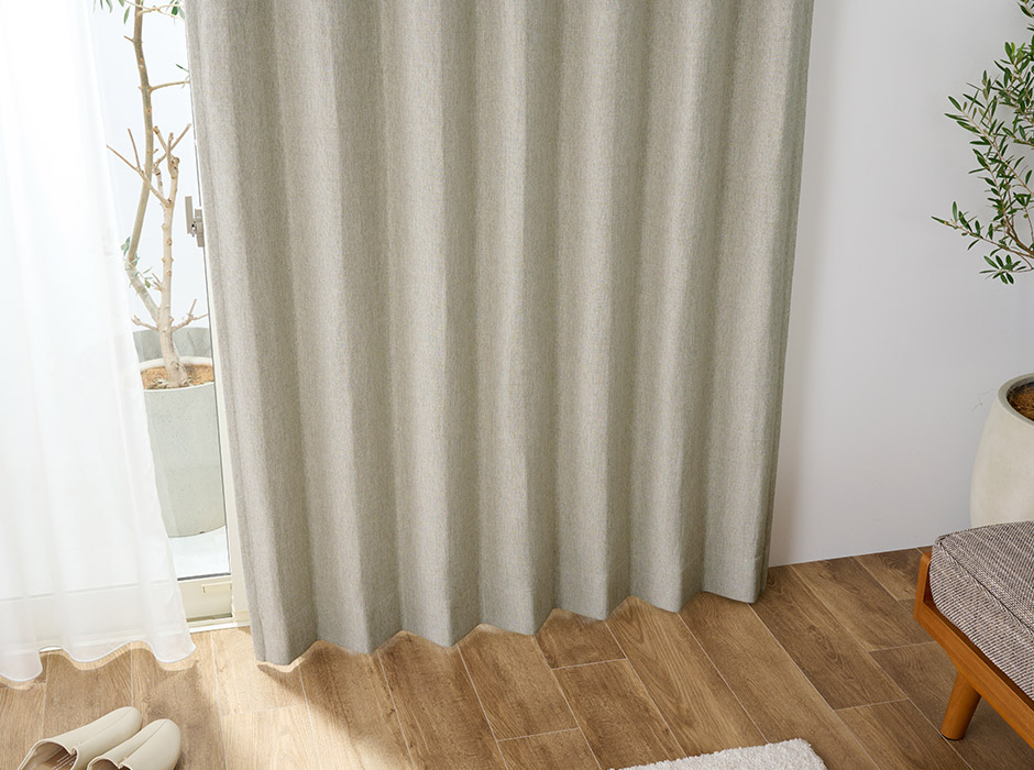 北欧インテリアに!ナチュラルな風合いの1・2級遮光防炎カーテン CFE4829