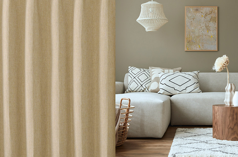北欧インテリアに!ナチュラルな風合いの1・2級遮光防炎カーテン CFE4829