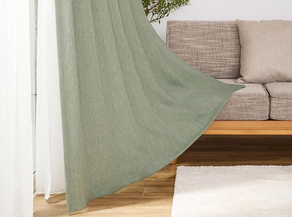 北欧インテリアに!ナチュラルな風合いの1・2級遮光防炎カーテン CFE4829