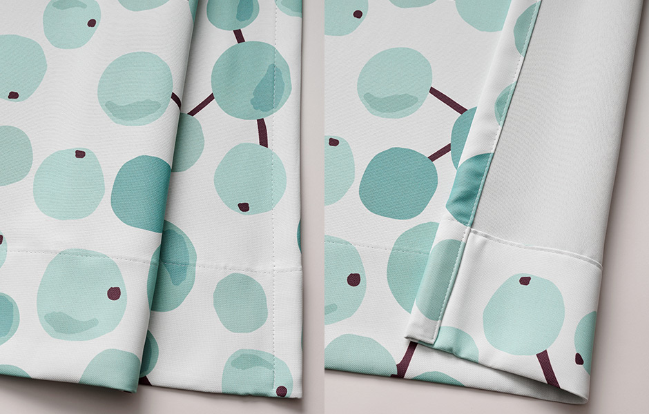 北欧テイストの木の実モチーフがかわいい2級遮光カーテン　大きな木の実（D-8009）