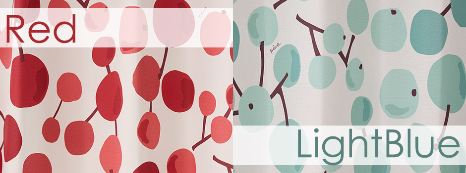 北欧テイストの木の実モチーフがかわいい2級遮光カーテン　大きな木の実（D-8009）