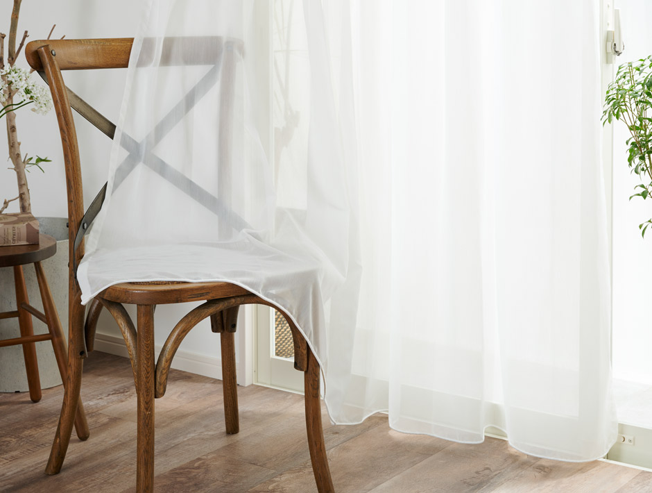 リネン風シームレス防炎レースカーテン　FP1265