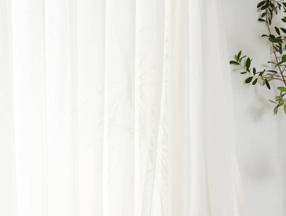 リネン風シームレス防炎レースカーテン　FP1265