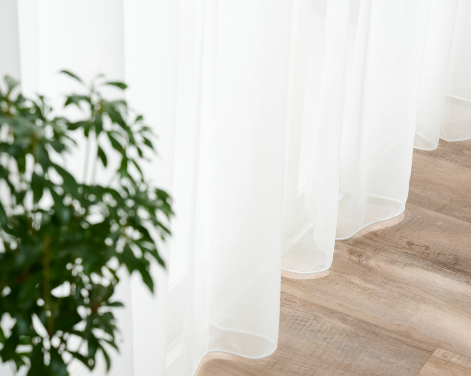 ベーシックな継ぎ目のないボイルレース 防炎レースカーテン LS509