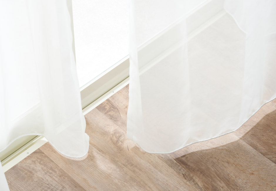 ベーシックな継ぎ目のないボイルレース 防炎レースカーテン LS509