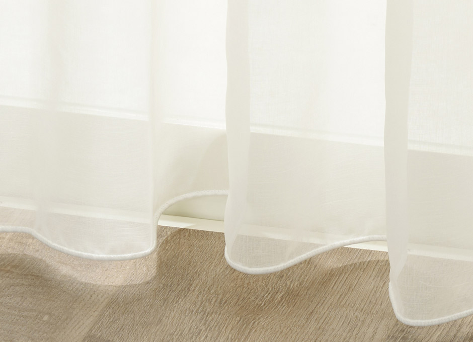 ベーシックな継ぎ目のないボイルレース 防炎レースカーテン LS509