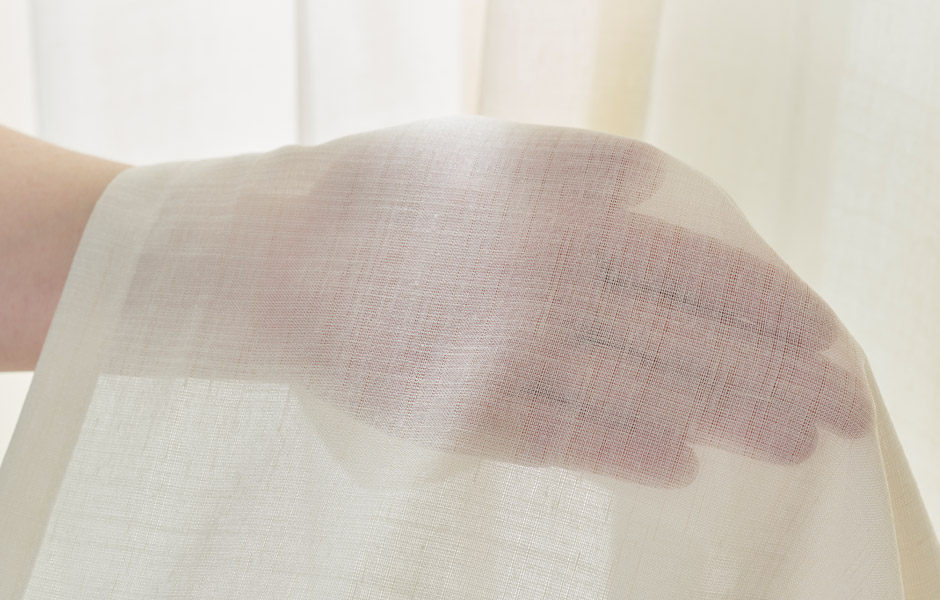 リネン風シームレス防炎レースカーテン　FP1265