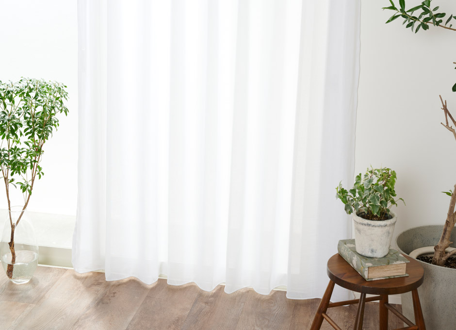 リネン風シームレス防炎レースカーテン　FP1265