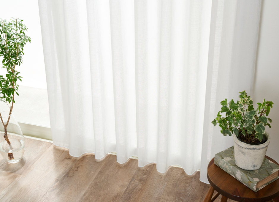 リネン風シームレス防炎レースカーテン　FP1265