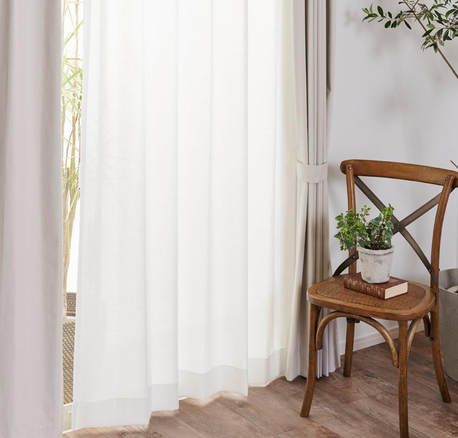 花粉キャッチ・防炎・遮像・遮熱レースカーテン SC8682