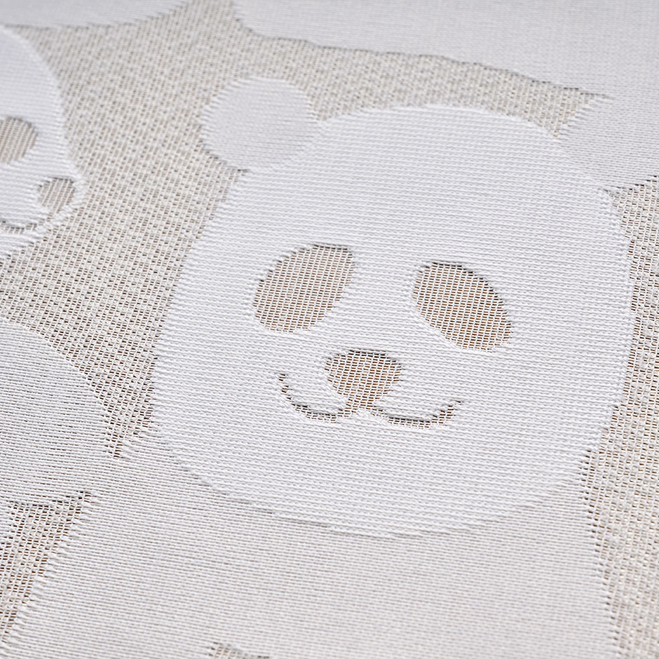 かわいいパンダ柄のミラーレースカーテン レースパンダ（L-8209）