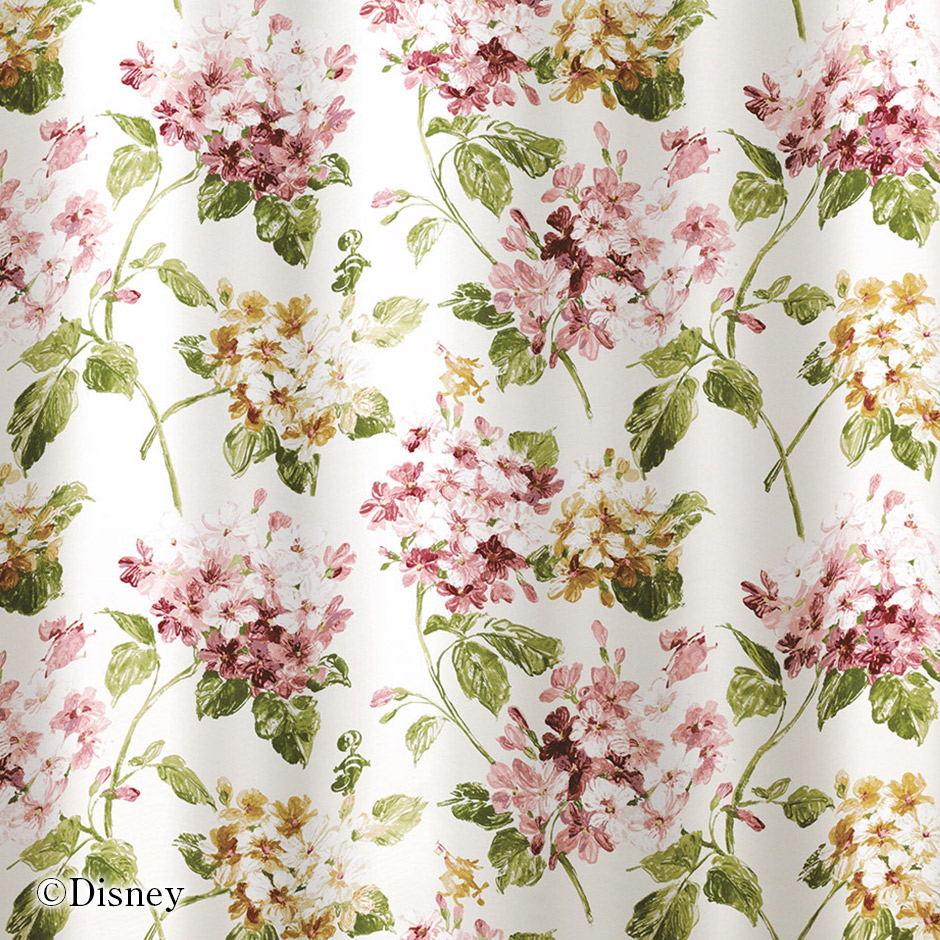 2級遮光カーテン　ディズニー[アリス]・アジサイ（D-1196）