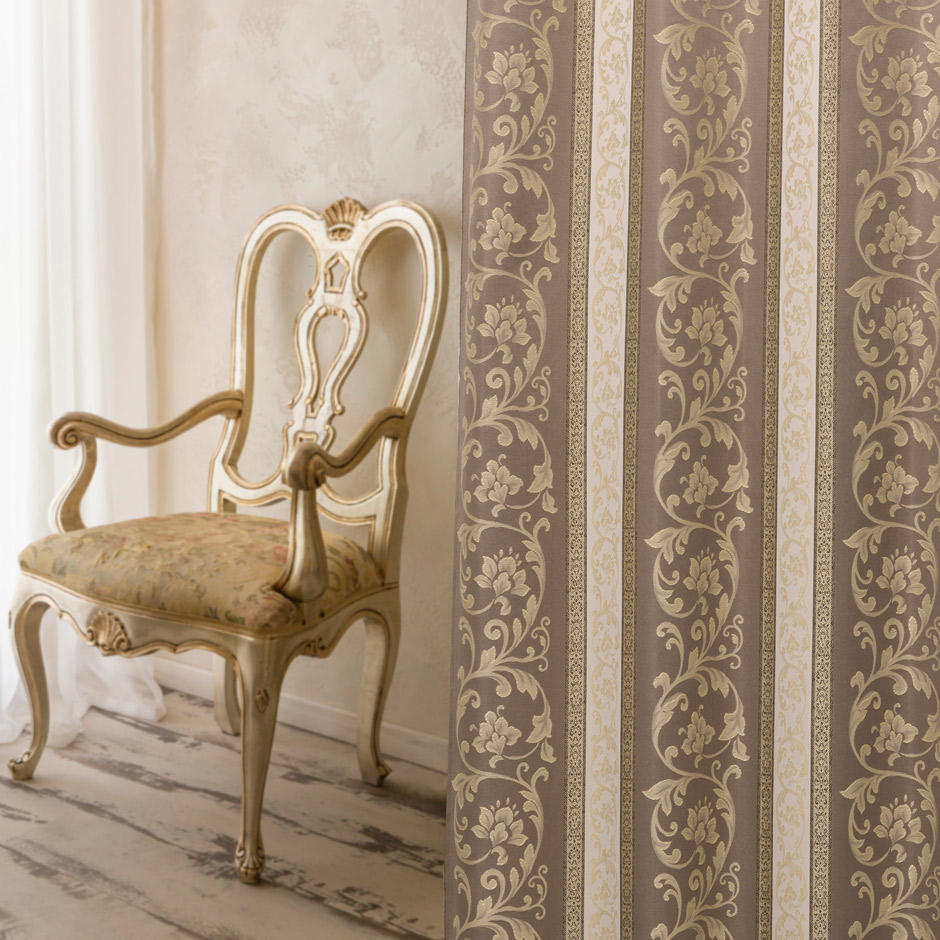 遮光裏地付き二重カーテン　D-0159