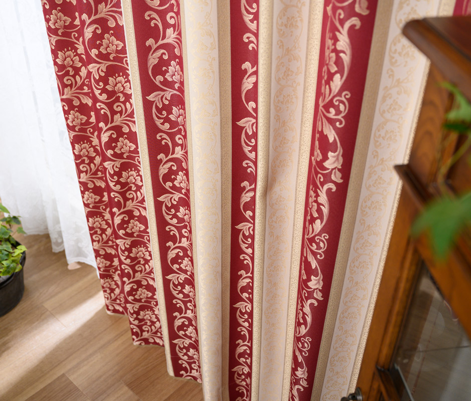 遮光裏地付き二重カーテン　D-0159