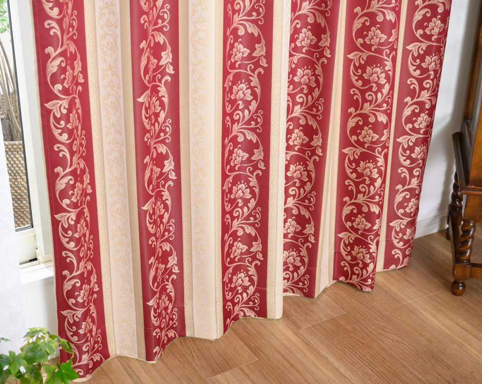 遮光裏地付き二重カーテン　D-0159