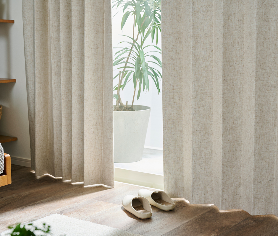 天然素材完全遮光カーテン　D-1152