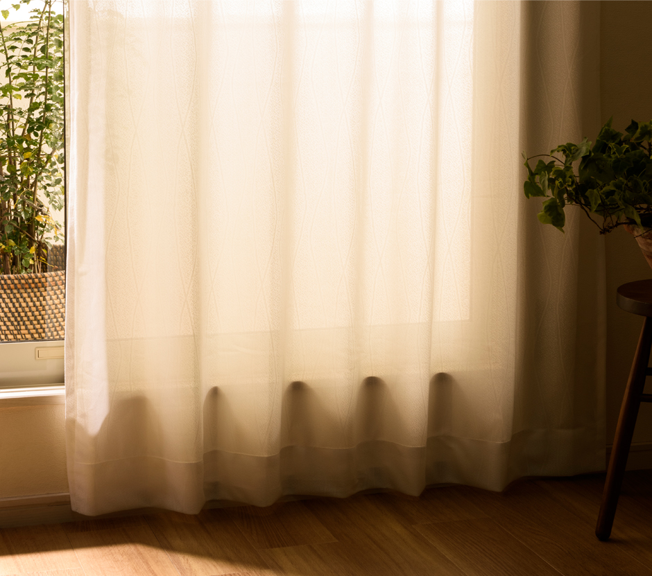 遮熱・UVカットレースカーテン　L-0924