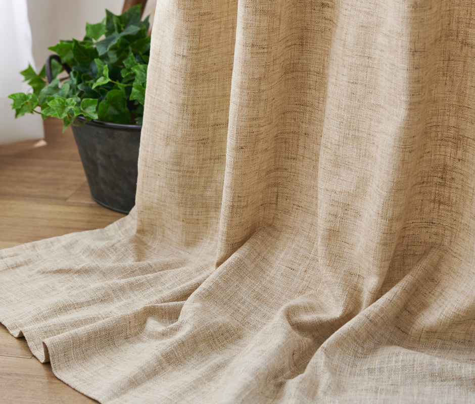 天然素材風UVカットレースカーテン　U8057