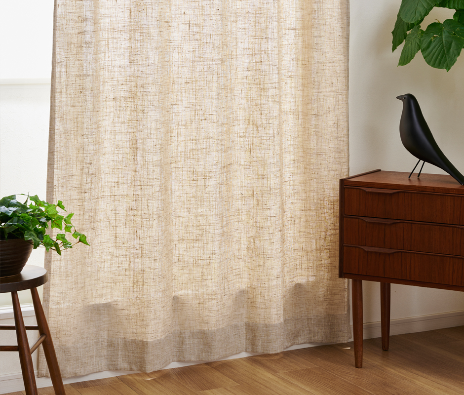 天然素材風UVカットレースカーテン　U8057