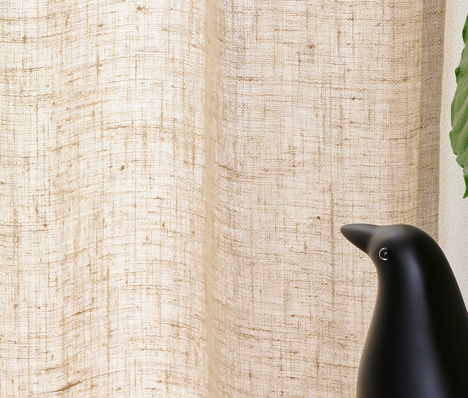 天然素材風UVカットレースカーテン　U8057