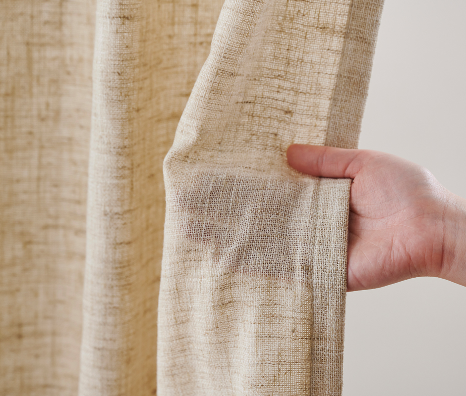 天然素材風UVカットレースカーテン　U8057