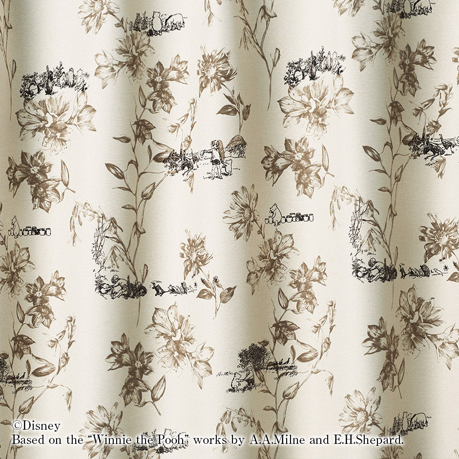 1級遮光カーテン　ディズニー[プーさん]・ストーリー（D-1196）