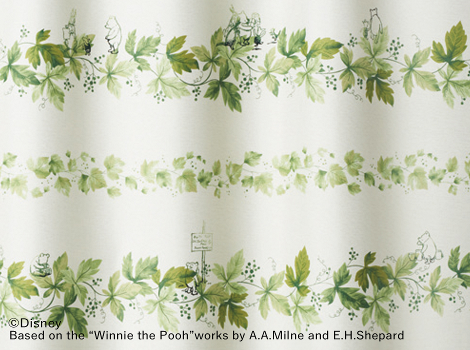 2級遮光カーテン　ディズニー[プーさん]・リース（D-1196）