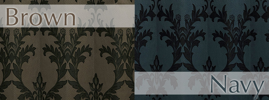 大きなつる柄と単色使いで使いやすい裏地付き2級遮光カーテン　アンドレー