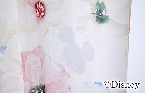 ディズニーレースカーテン　アロマ〔ミッキー〕（L-1296)