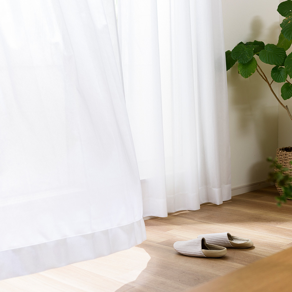 遮像・ミラー・UVカット・採光レースカーテン　L-1237
