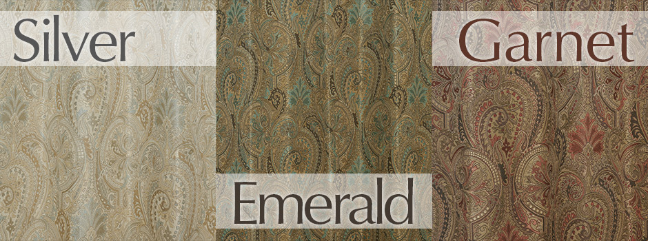 ペイズリー柄がおしゃれな裏地付き2級遮光カーテン　アンジェラ