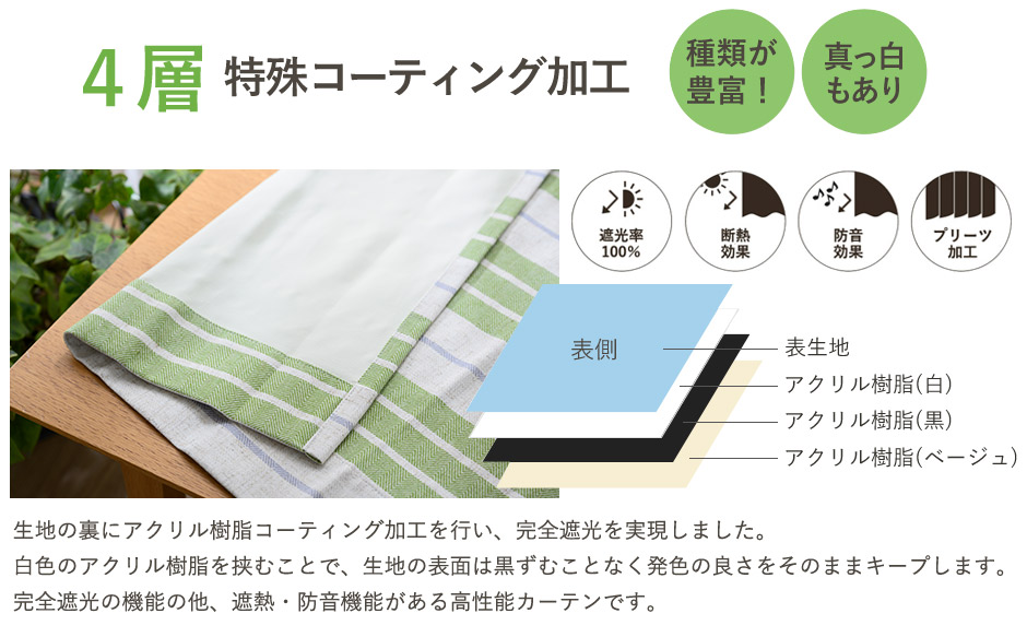 完全遮光カーテン　Nボーダー/1枚