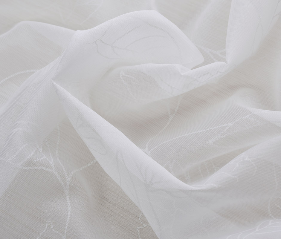 線描きの花柄をラッカープリントで華やかに表現した遮熱レースカーテン　LS-731