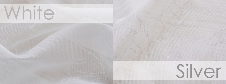 線描きの花柄をラッカープリントで華やかに表現した遮熱レースカーテン　LS-731