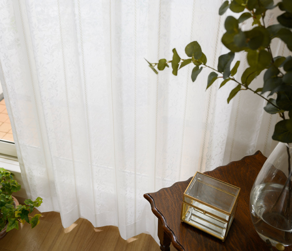 防炎・遮熱・ミラーレースカーテン　L-3005