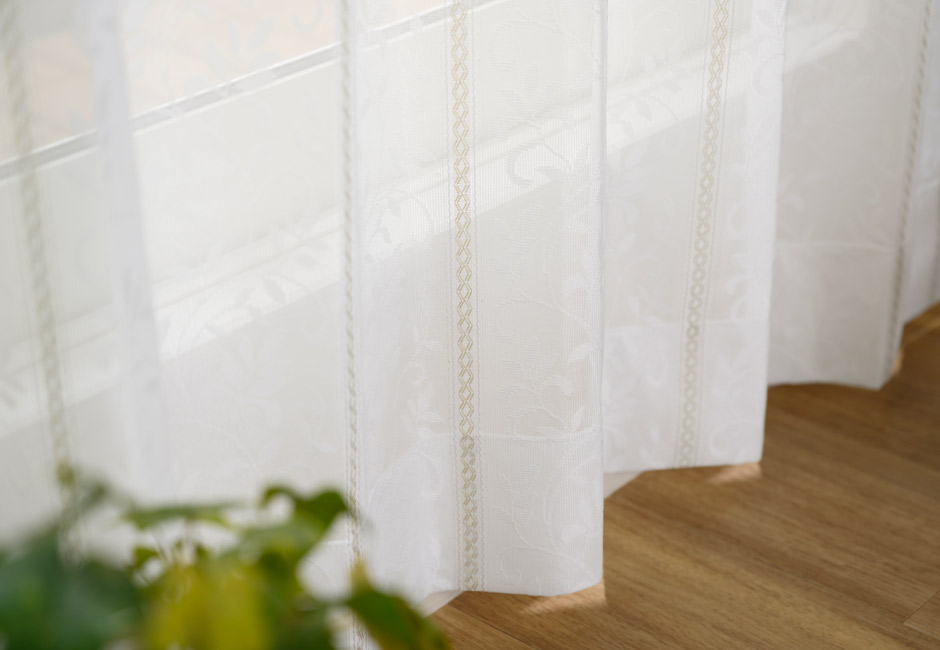 防炎・遮熱・ミラーレースカーテン　L-3005