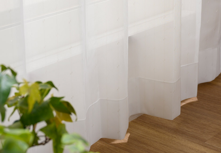 花粉キャッチ・遮熱・ミラーレースカーテン　L-6008