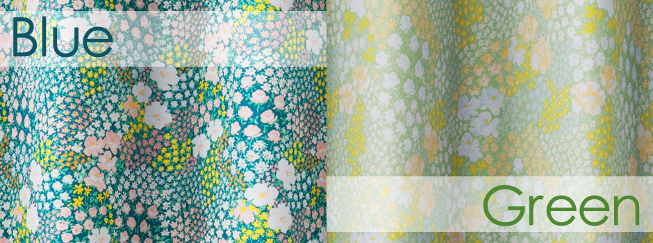 【2級遮光カーテン】お花畑のような北欧風花柄プリント　オハナバタケ