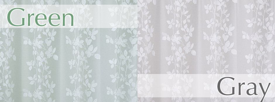 上品なリーフ柄のジャガード織裏地付き3級遮光カーテン　1136