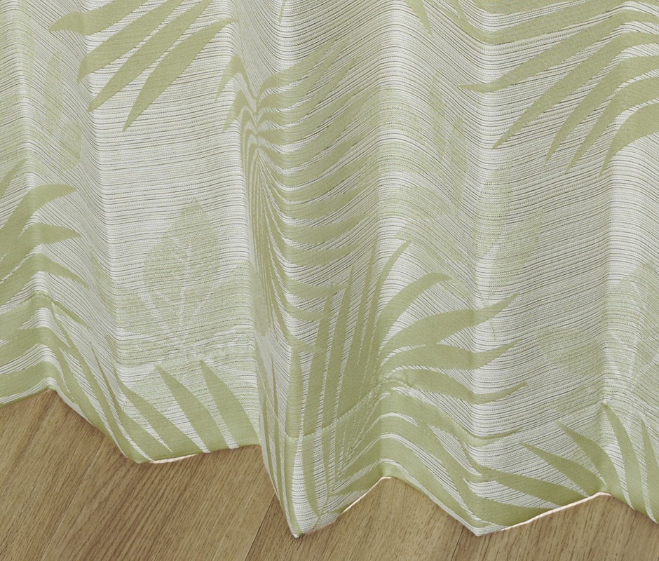 モダンなシダ柄がおしゃれな遮光裏地付き2級遮光カーテン パーム