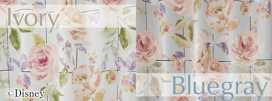 2級遮光カーテン　ディズニー〔ミッキー〕・ローズグリッド（D-1196)