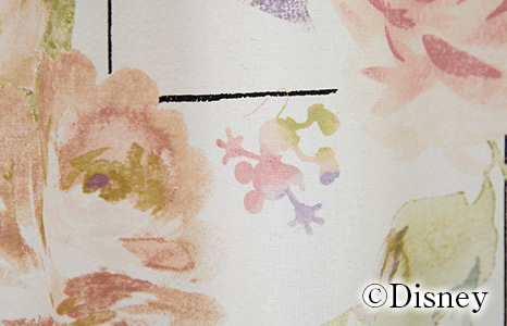 2級遮光カーテン　ディズニー〔ミッキー〕・ローズグリッド（D-1196)