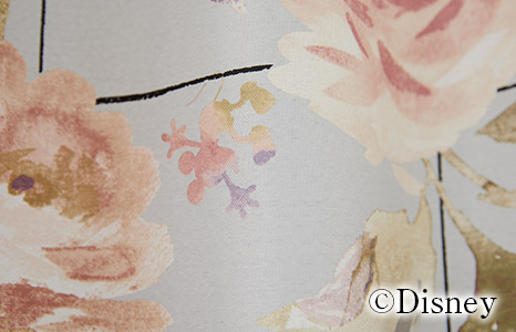 2級遮光カーテン　ディズニー〔ミッキー〕・ローズグリッド（D-1196)